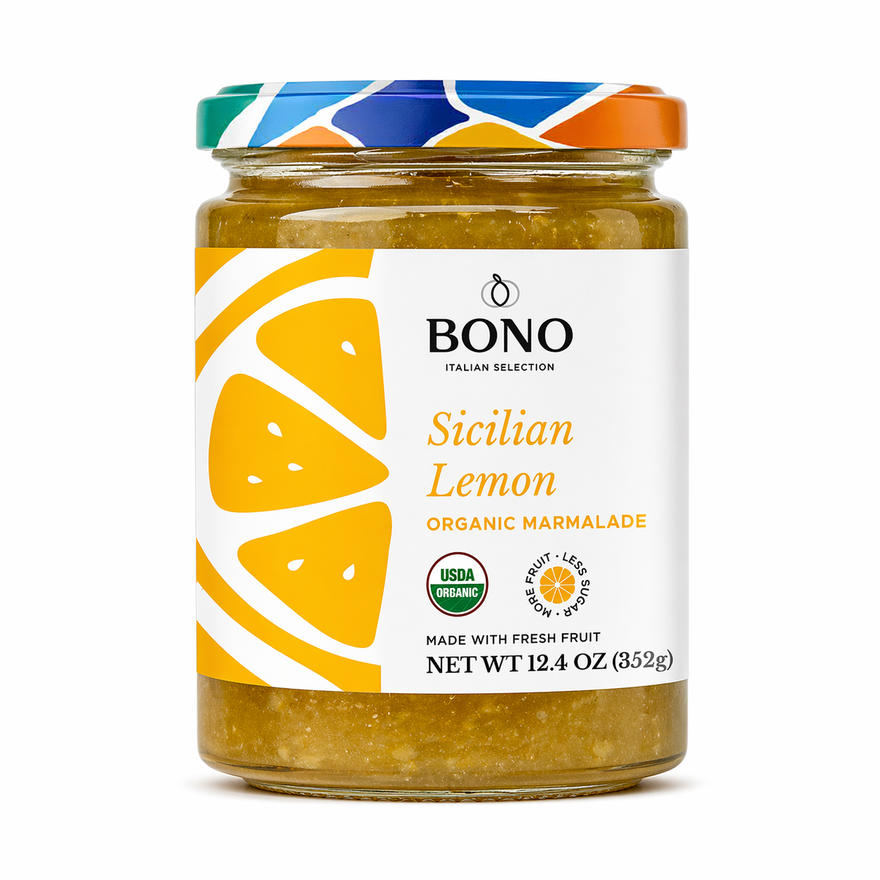 BONO Sicilian Organic Lemon Marmalade 352ml- Case (6)