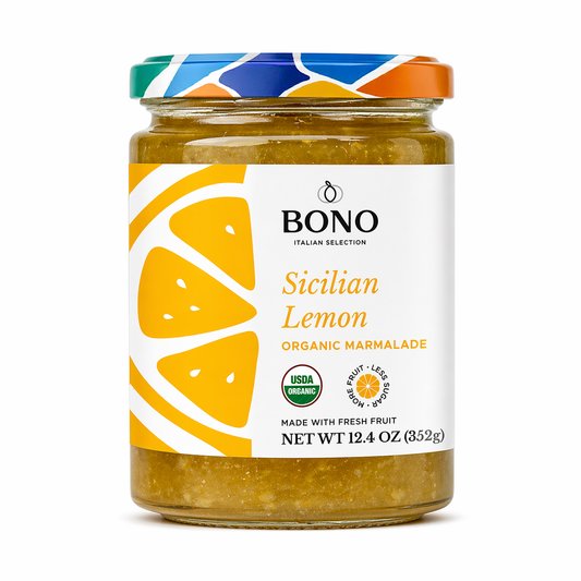 BONO Sicilian Organic Lemon Marmalade 352ml- Case (6)