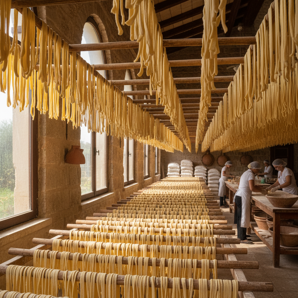 Fresh Pasta Drying in Sicily