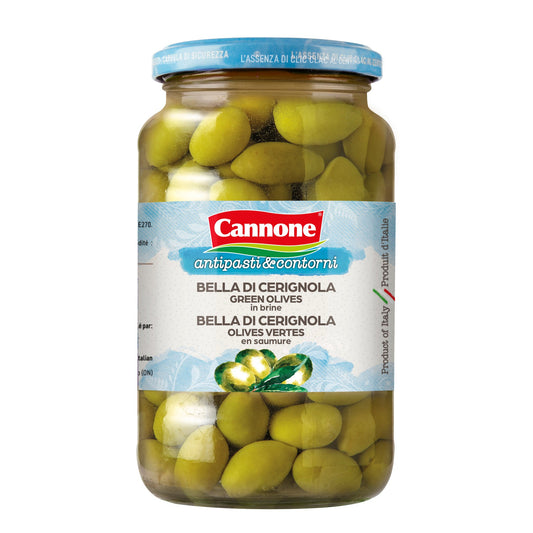 Cannone Premium Bella di Cerignola Green Olives - Case (12)